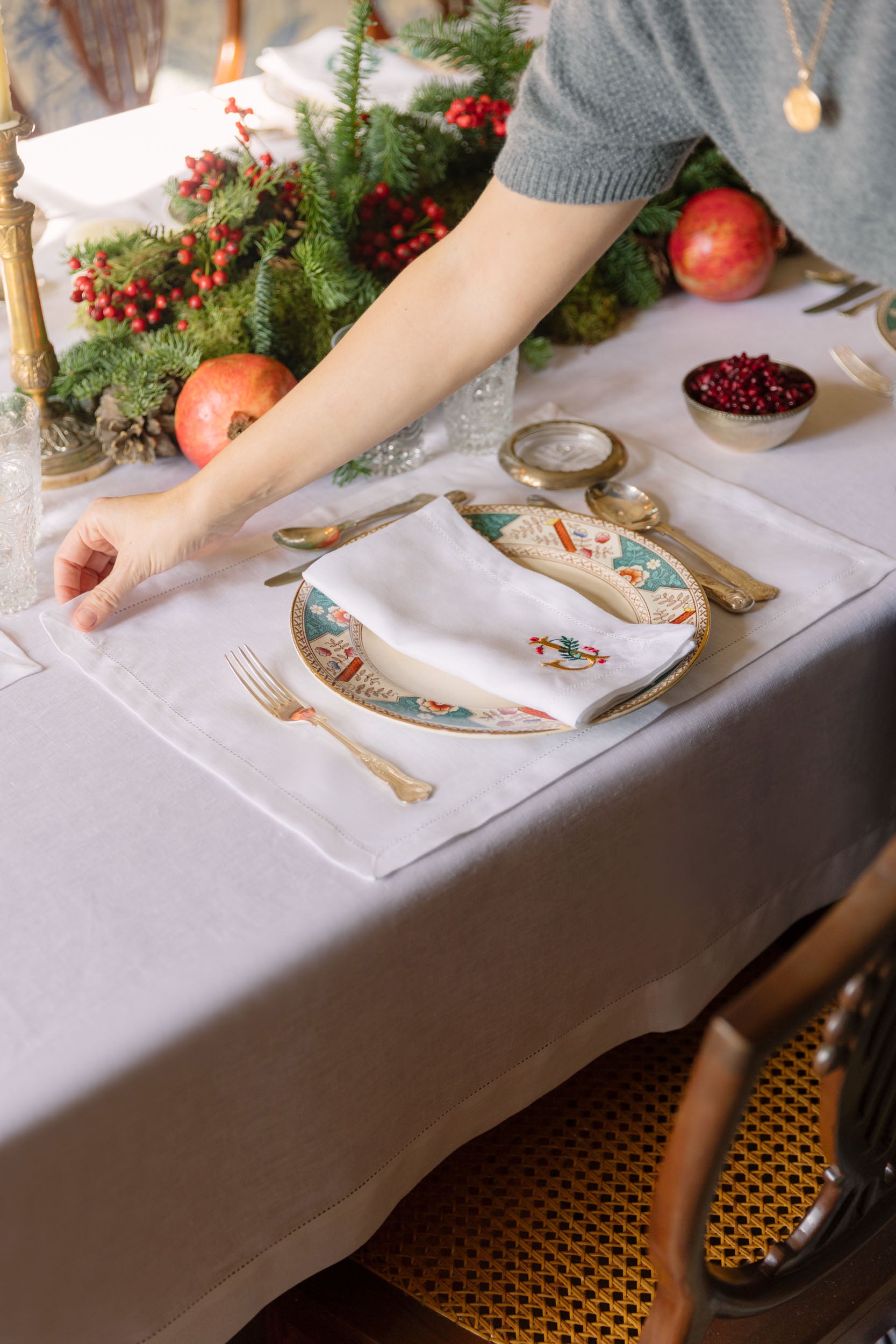Mafra placemats with Christmas embroidered letters