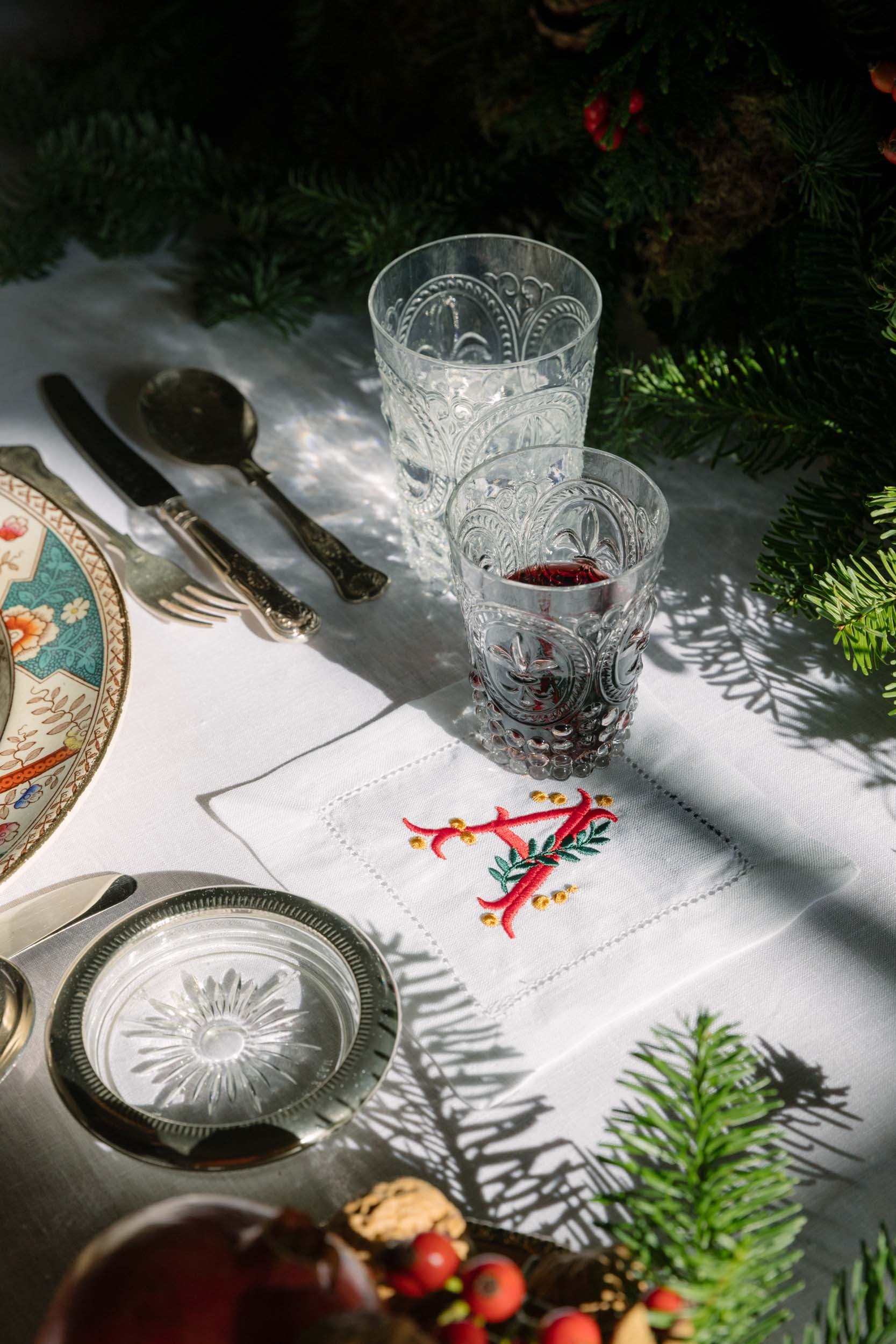 Mafra placemats with Christmas embroidered letters