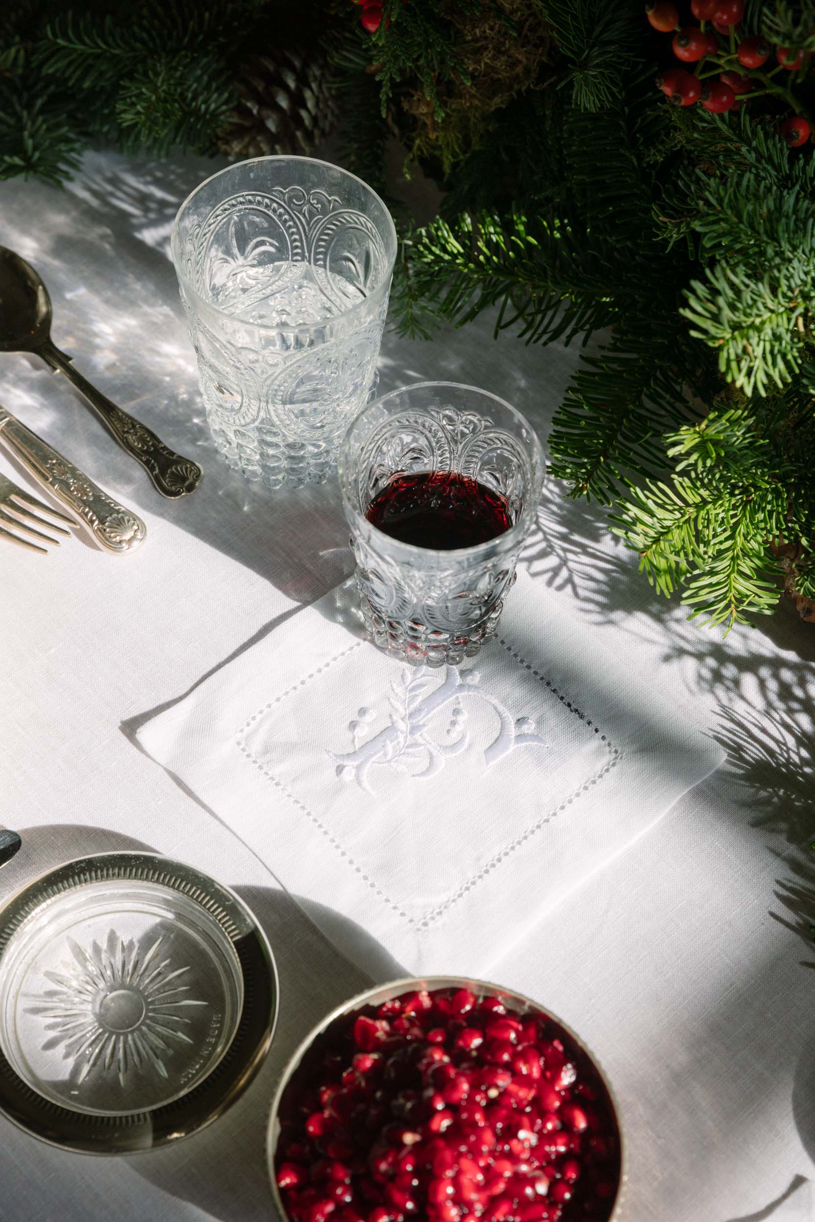 Mafra placemats with Christmas embroidered letters