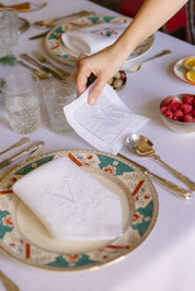 Mafra napkins embroidered with white Christmas letters (Pack of 2)