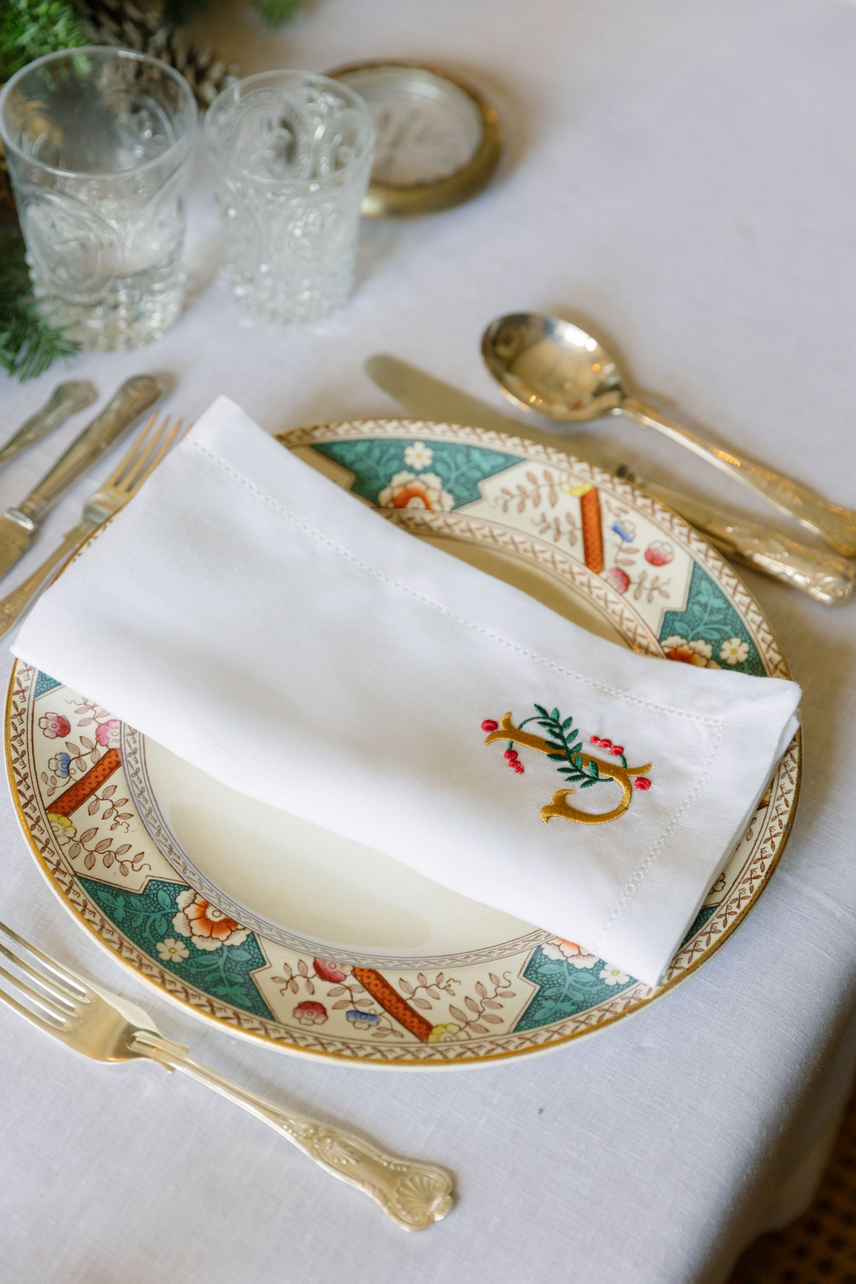 Mafra placemats with Christmas embroidered letters