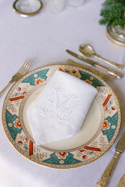 Mafra napkins embroidered with white Christmas letters (Pack of 2)