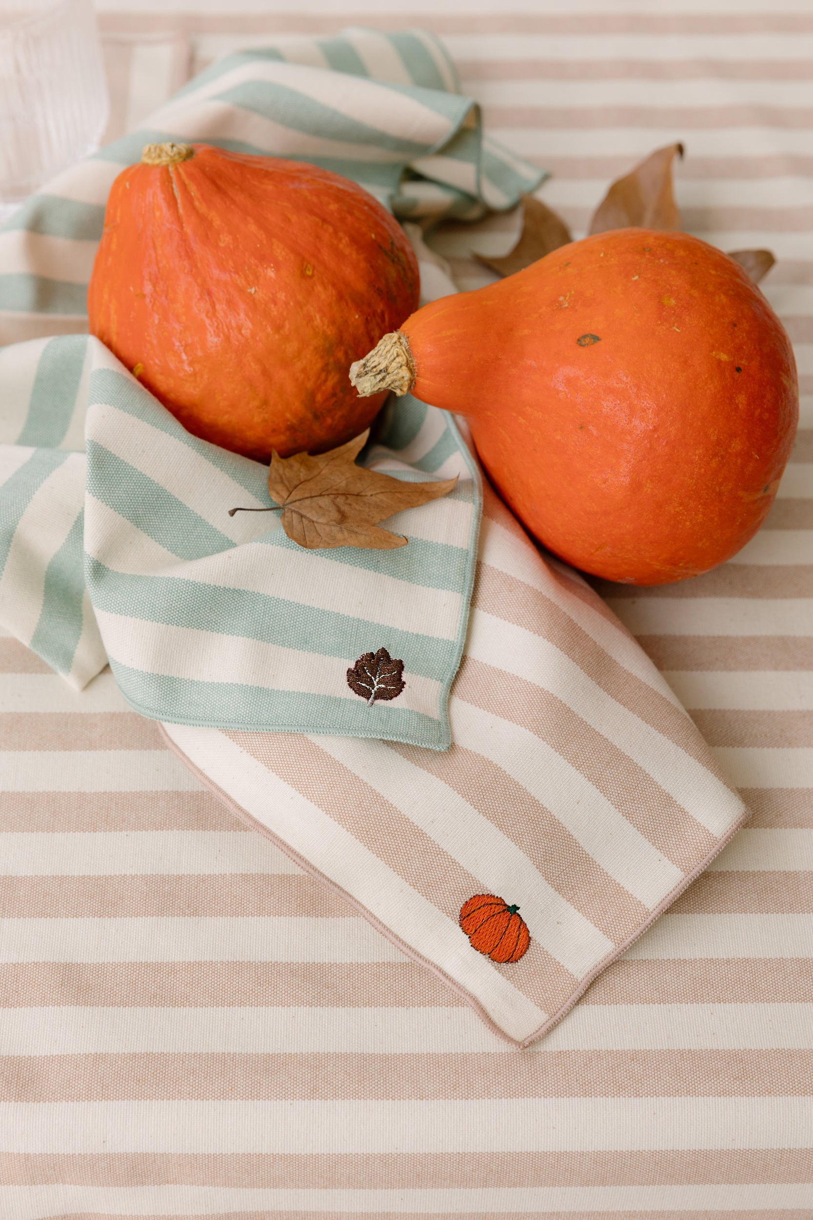 Barra Napkins with fall embroidery
