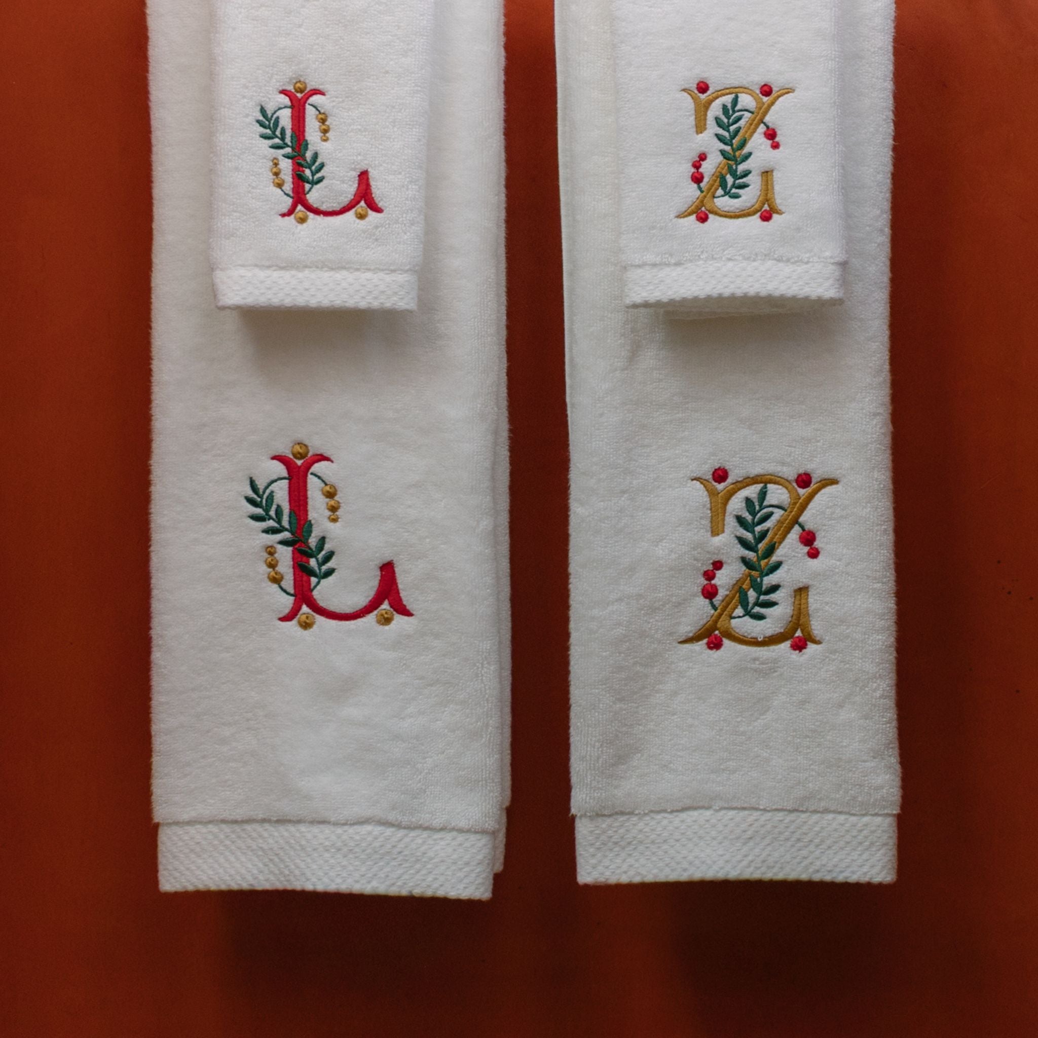 White luxus with embroidery letters
