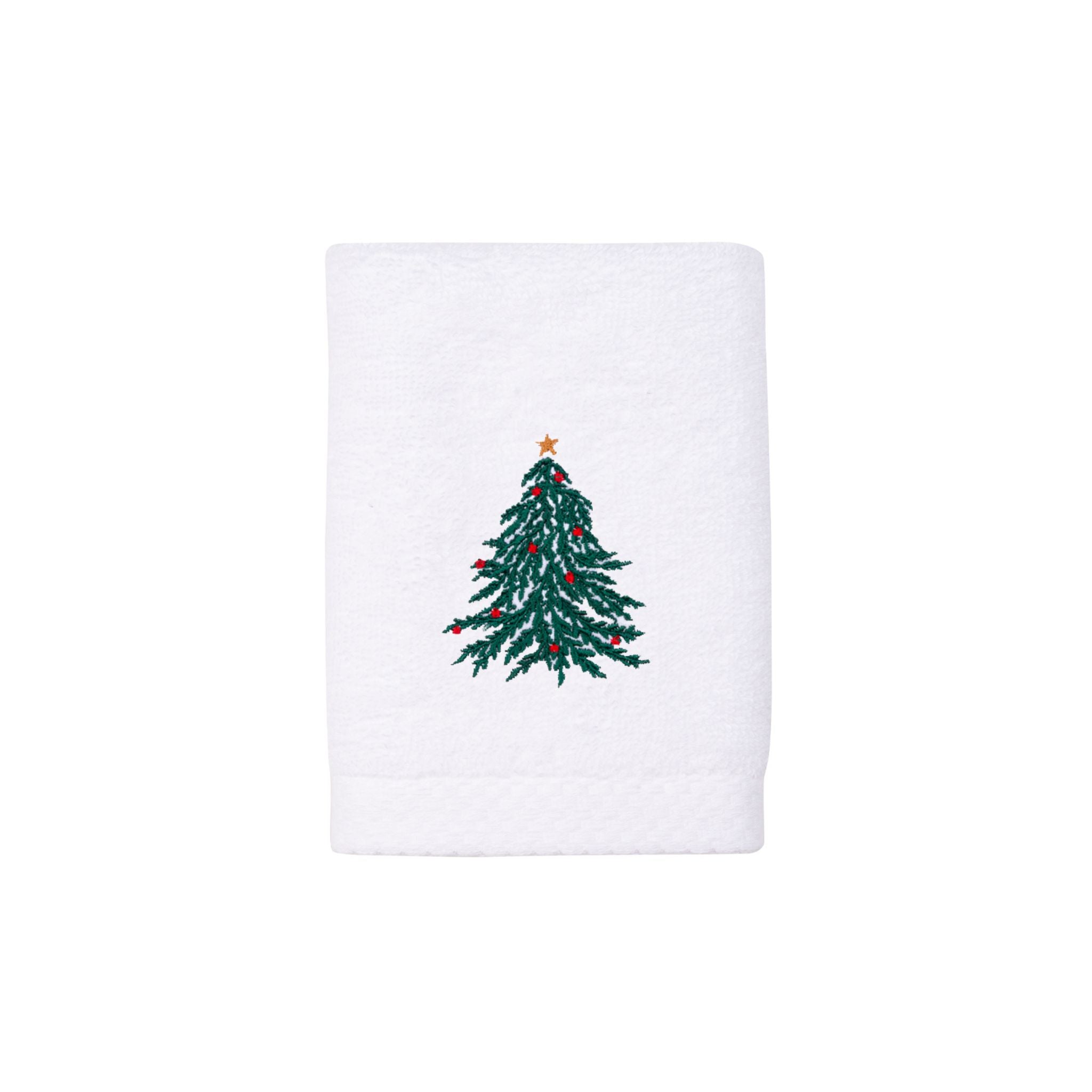 Face towel with christmas tree and wreath embroidery - Torres Novas