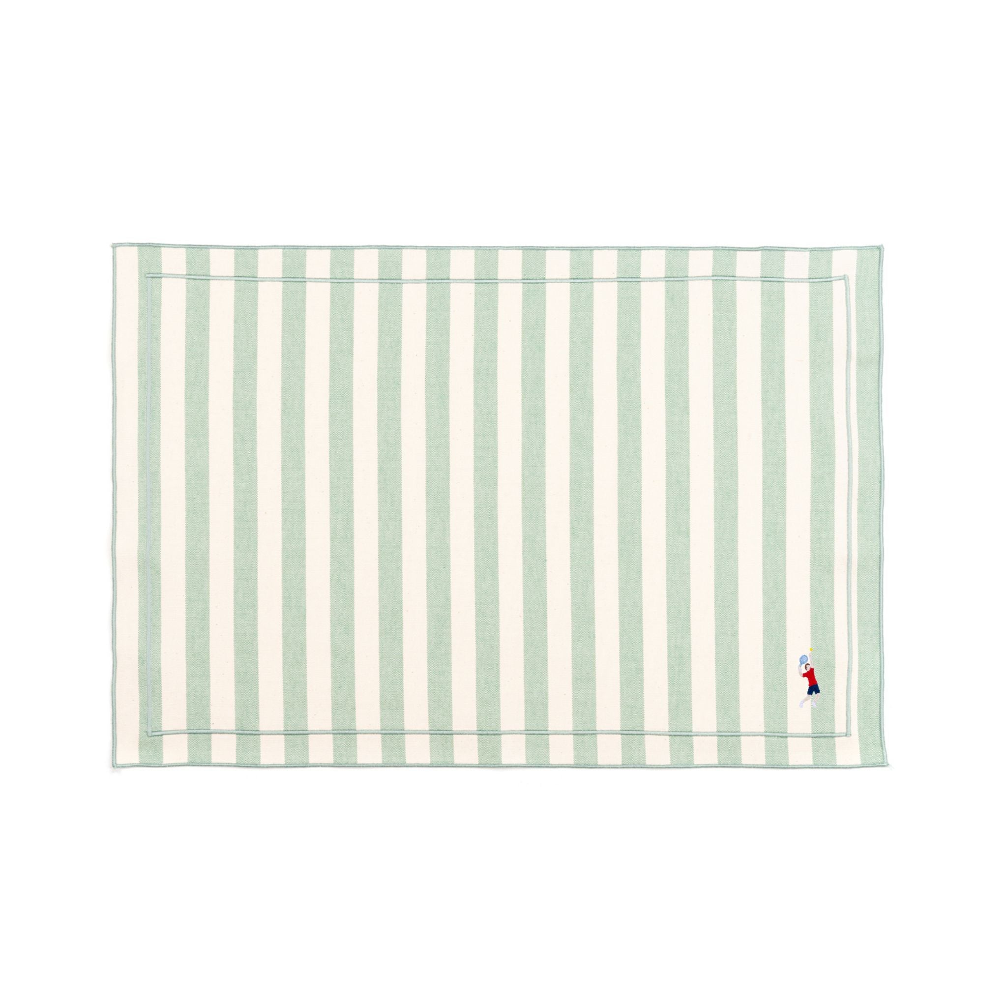 Barra cotton table linen with embroidered retro sports motifs - Torres Novas