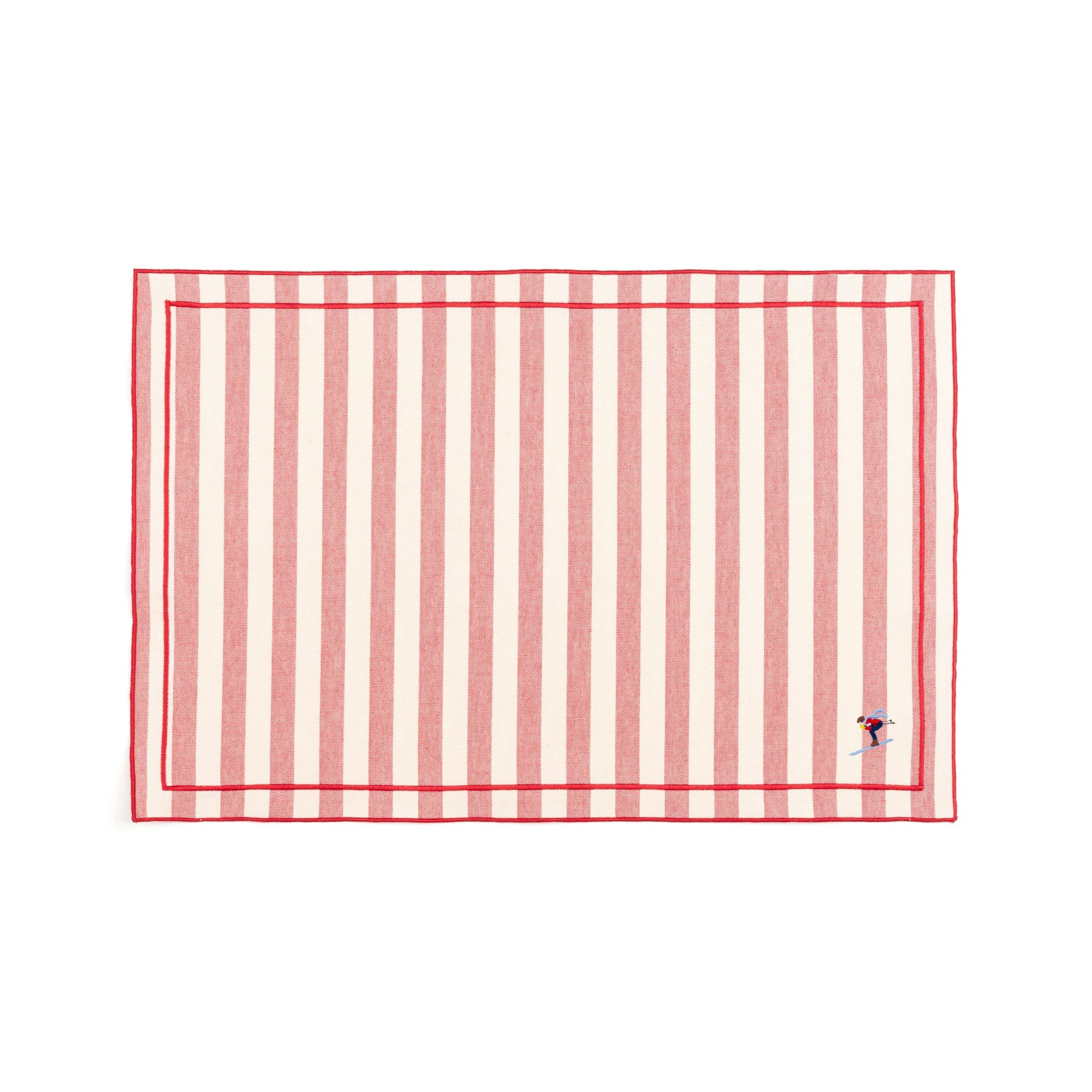Barra cotton table linen with embroidered retro sports motifs - Torres Novas