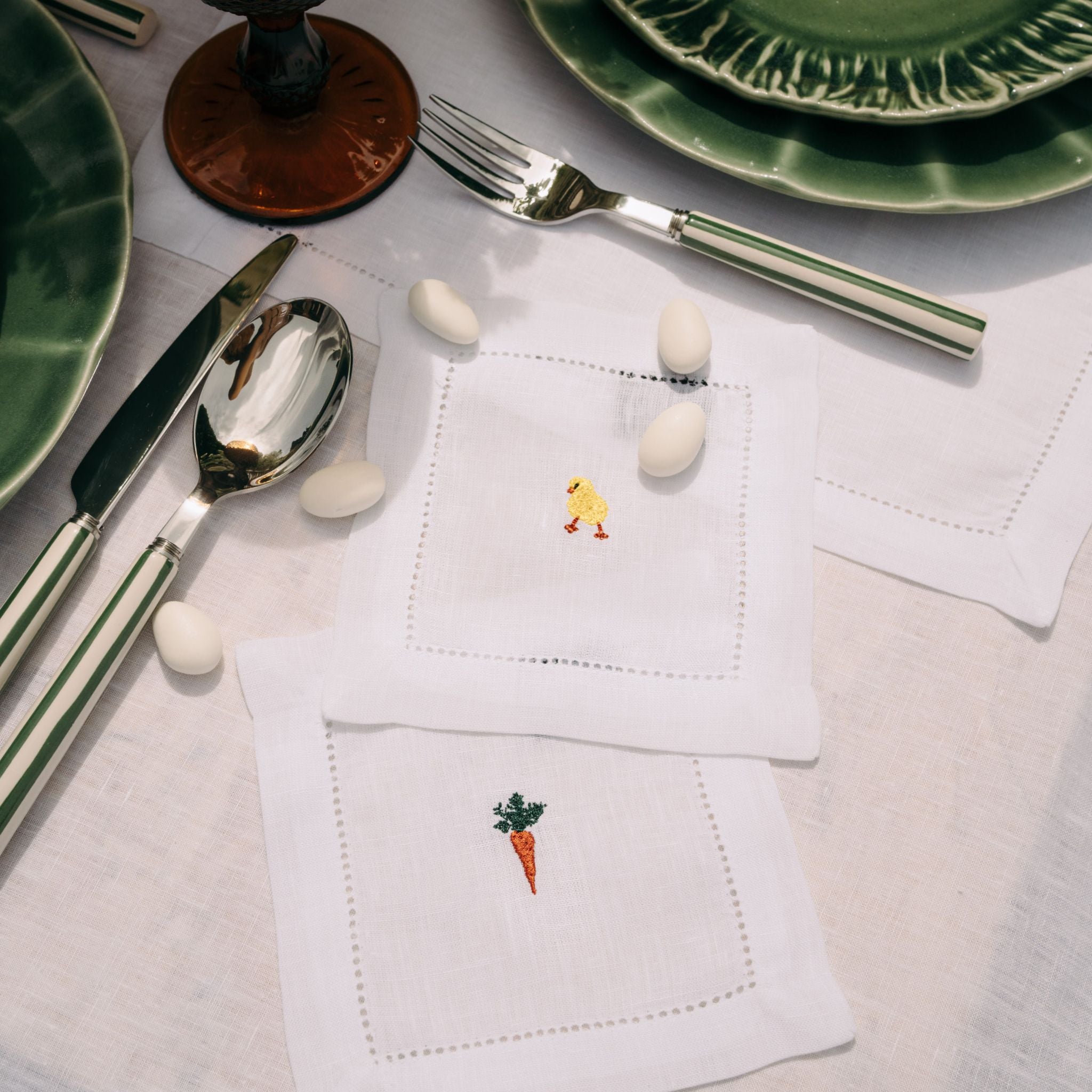 Servilletas Mafra con bordado de Pascua 