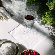Mafra letter embroidery cocktail napkins (Pack of 4)