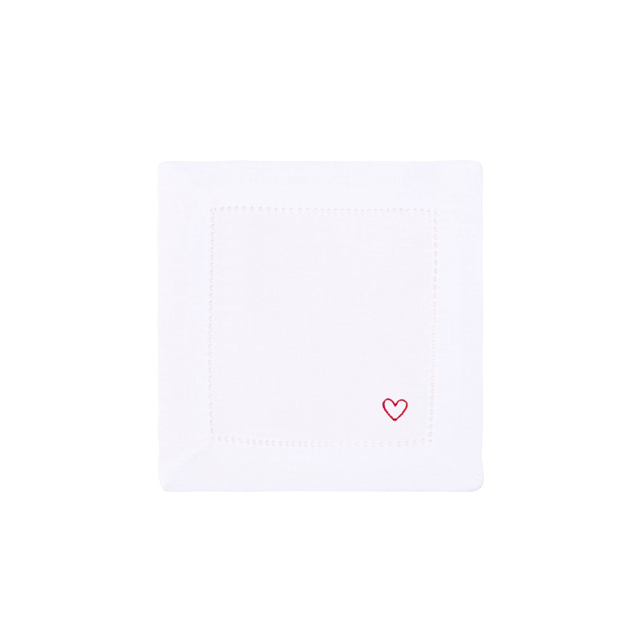 Serviettes de table Mafra coton avec broderie en forme de cœur