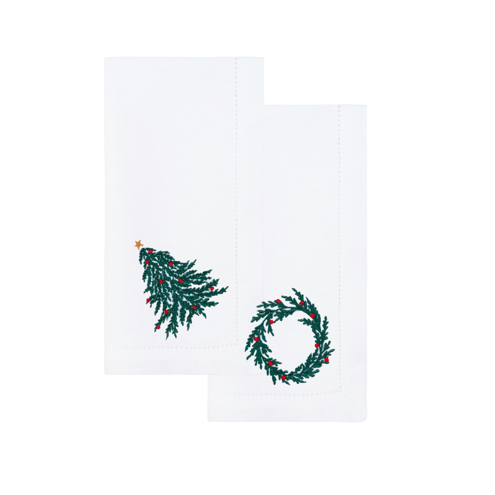 Mafra linen with christmas tree and wreath embroidery - Torres Novas