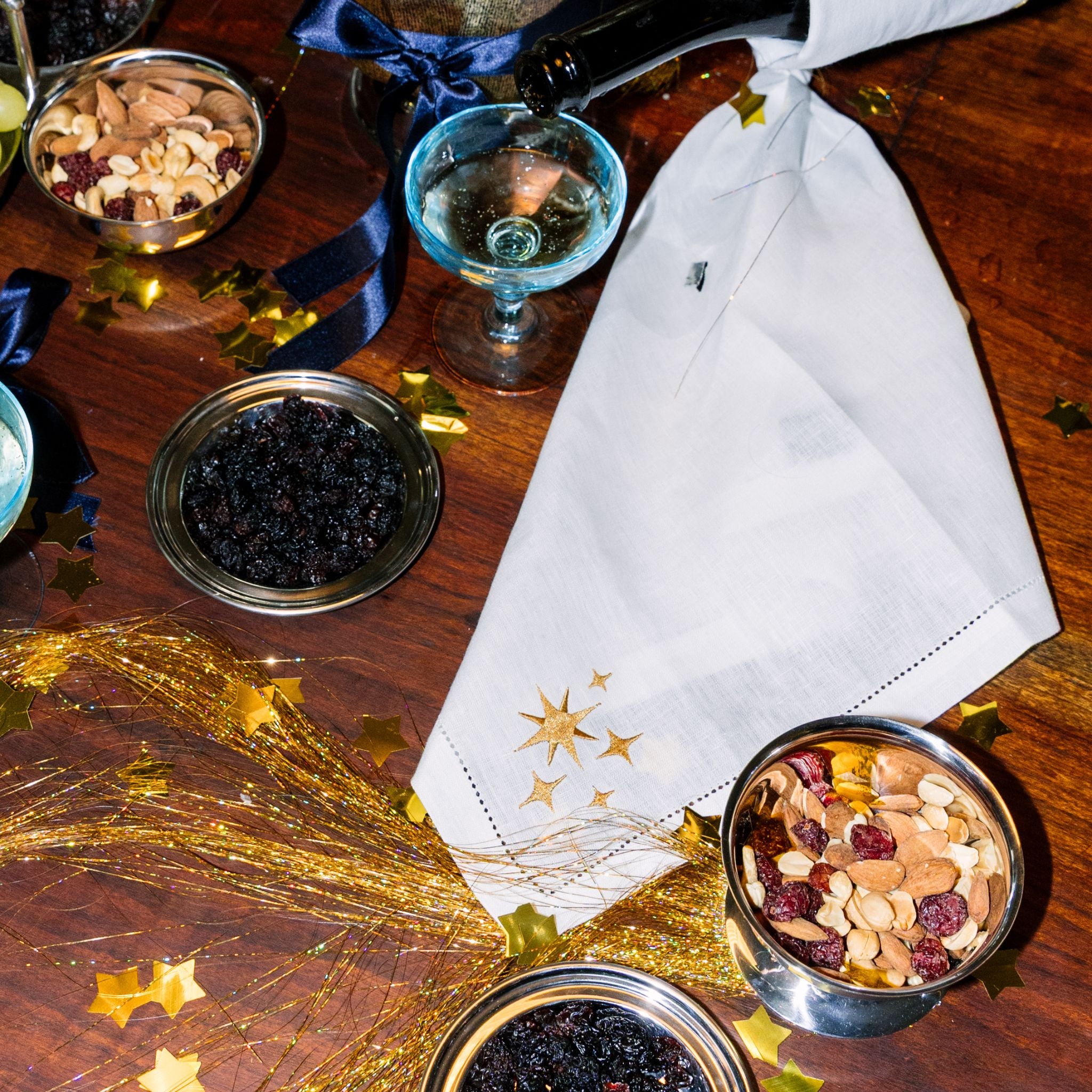 Mafra linho com bordados de estrelas