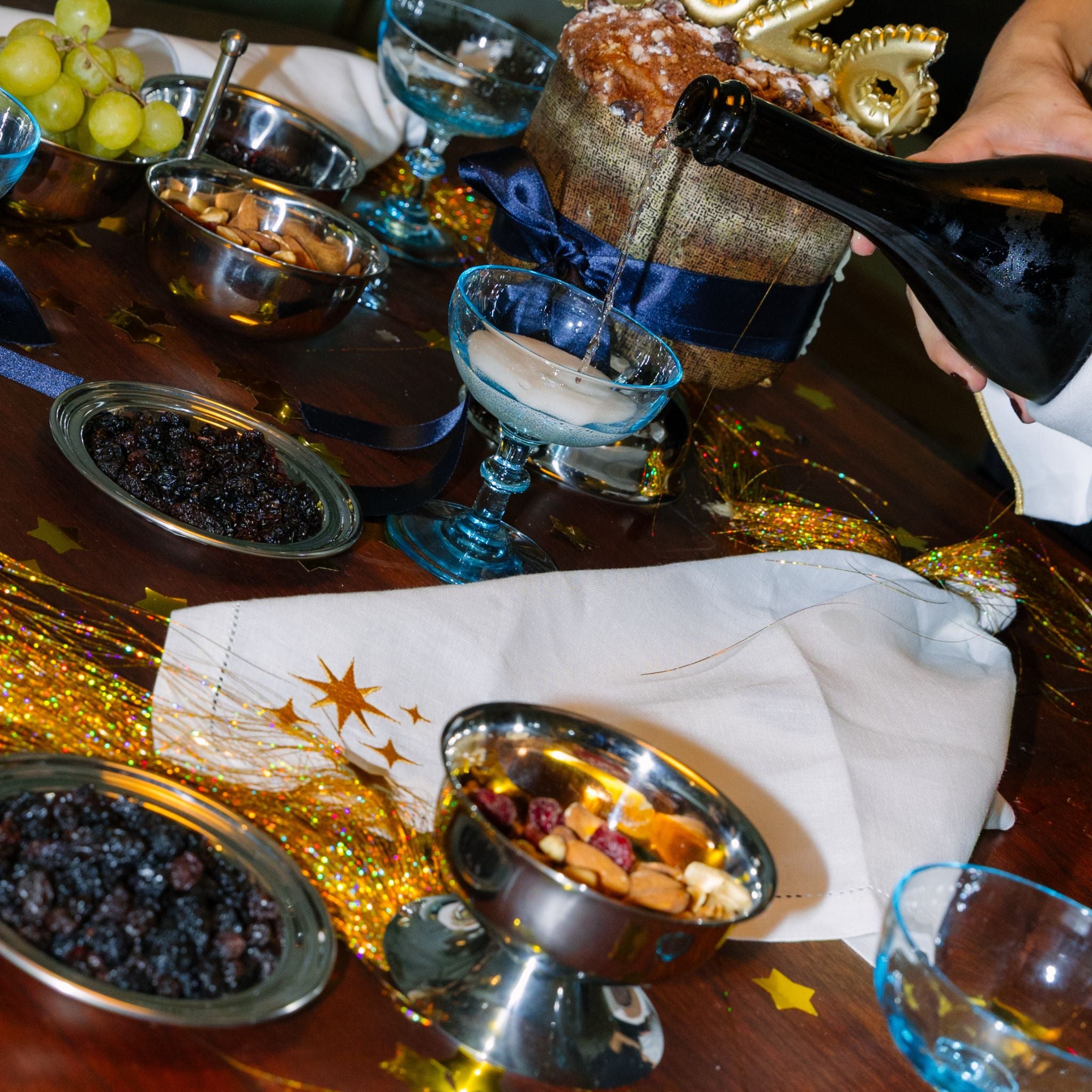 Mafra linho com bordados de estrelas