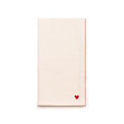 Ecru Nazaré napkins with heart embroidery