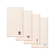 Ecru Nazaré napkins with small christmas embroidery - Torres Novas