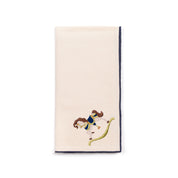 Guardanapos Nazaré cru com bordado de cavalos