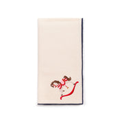 Guardanapos Nazaré cru com bordado de cavalos