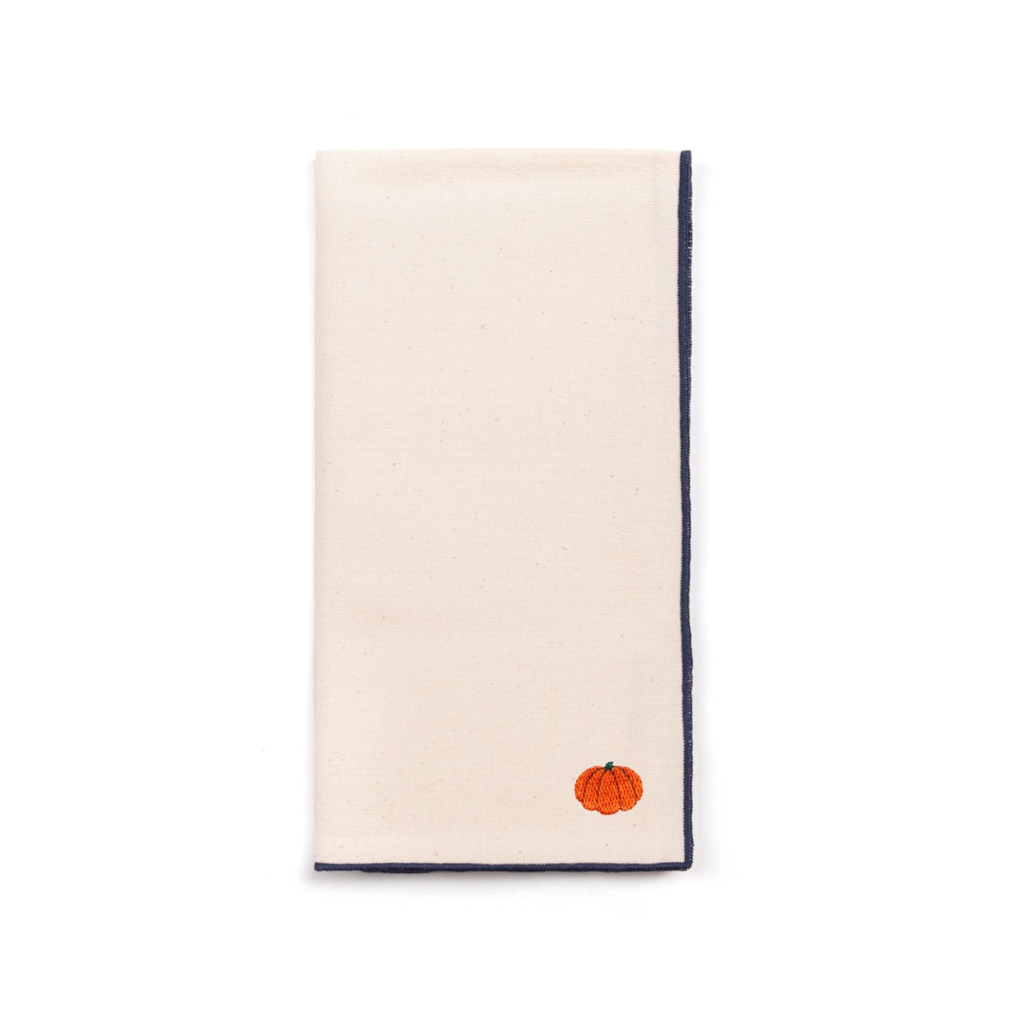 Serviettes Nazaré écrues à broderies automnales