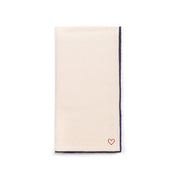 Ecru Nazaré napkins with heart embroidery