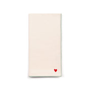 Ecru Nazaré napkins with heart embroidery