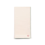 Ecru Nazaré napkins with heart embroidery