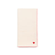 Ecru Nazaré napkins with heart embroidery