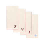Ecru Nazaré napkins with small christmas embroidery - Torres Novas