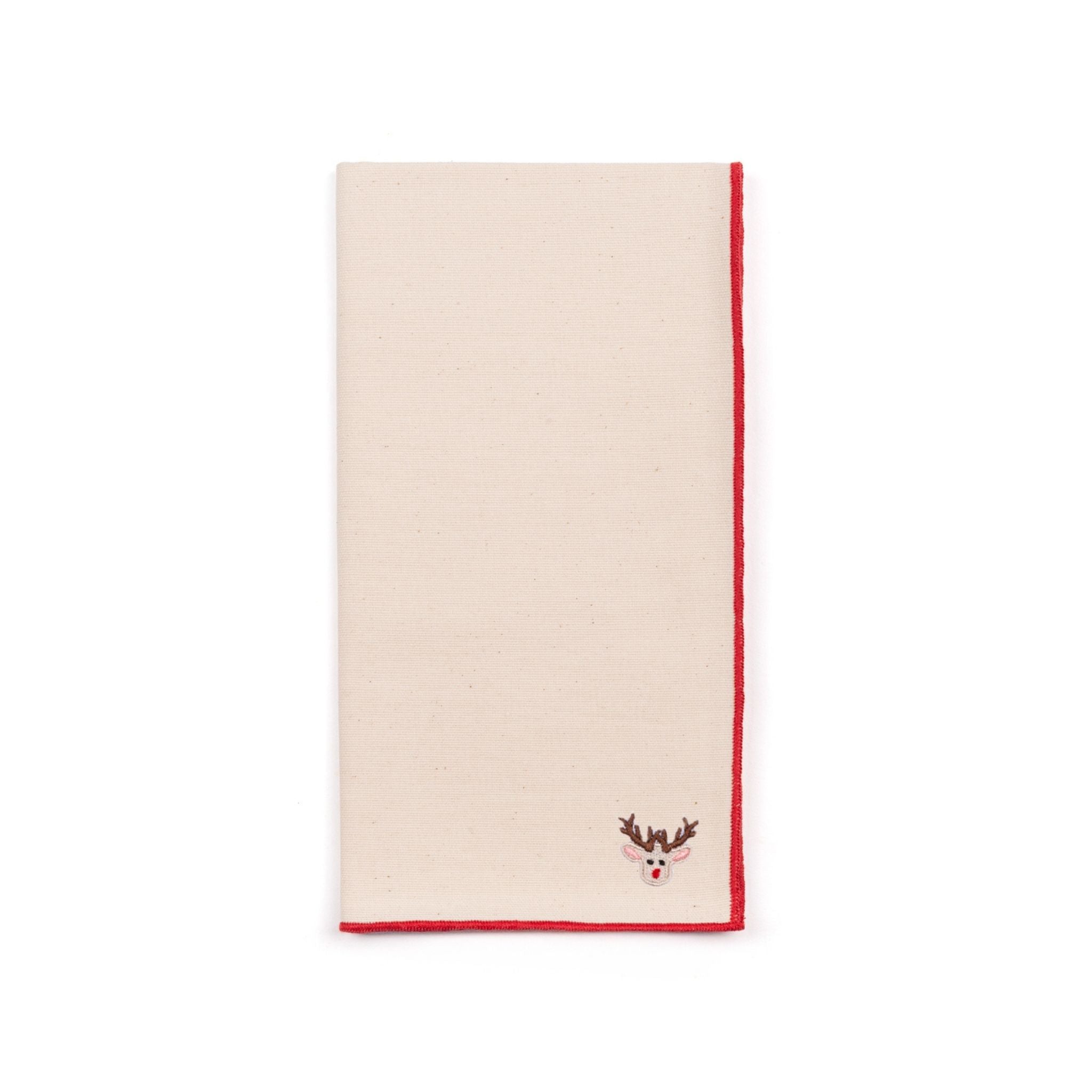 Guardanapos Nazaré cru com bordados de Natal pequenos