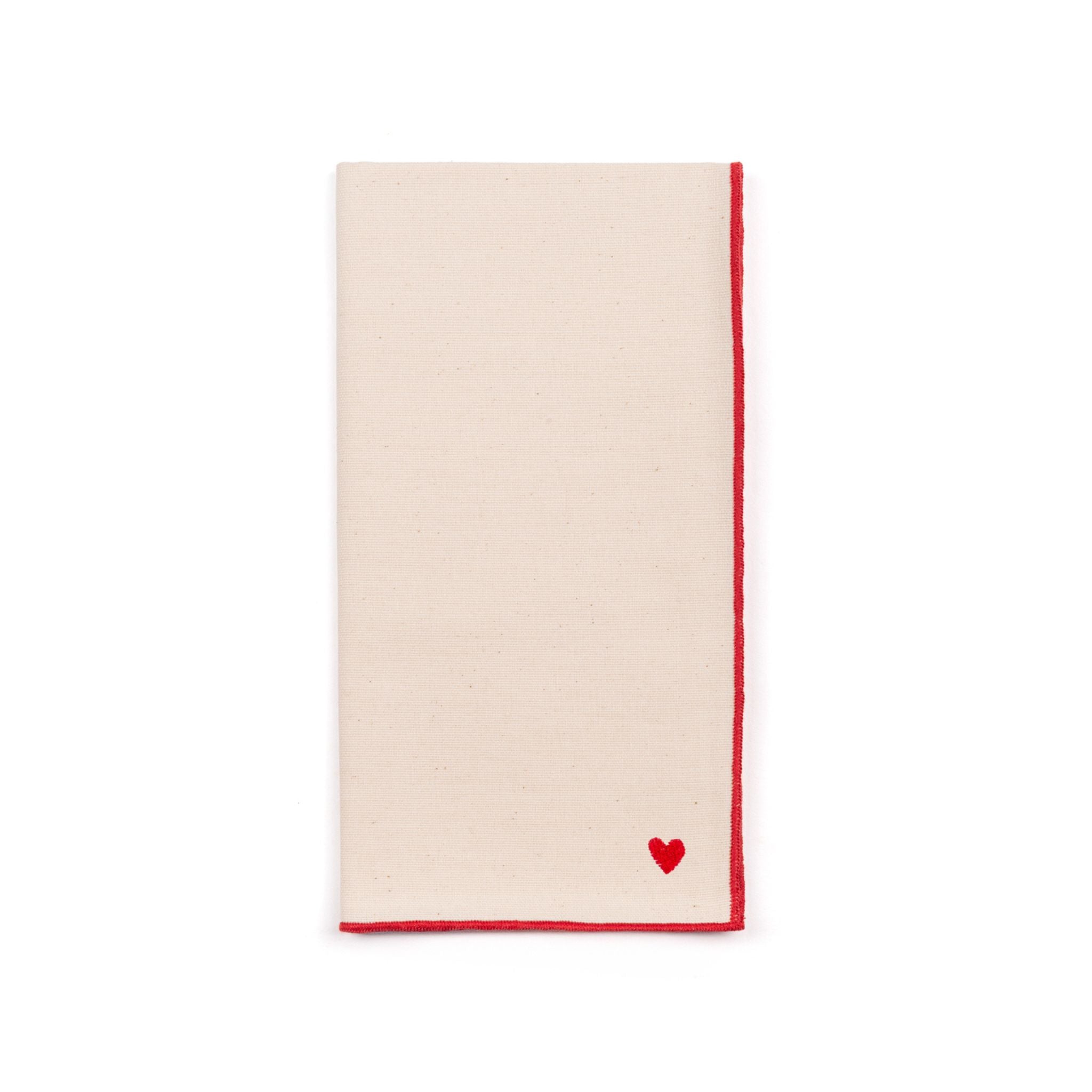 Ecru Nazaré napkins with heart embroidery