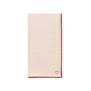 Ecru Nazaré napkins with heart embroidery