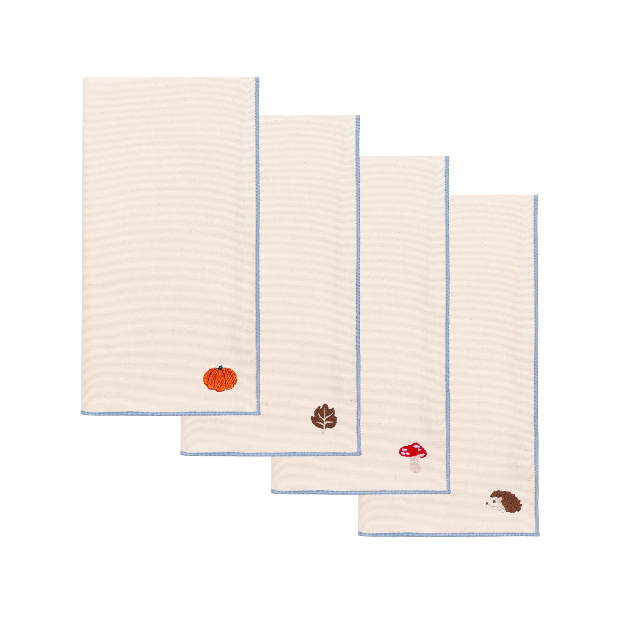 Ecru Nazaré napkins with autumn embroidery - Torres Novas