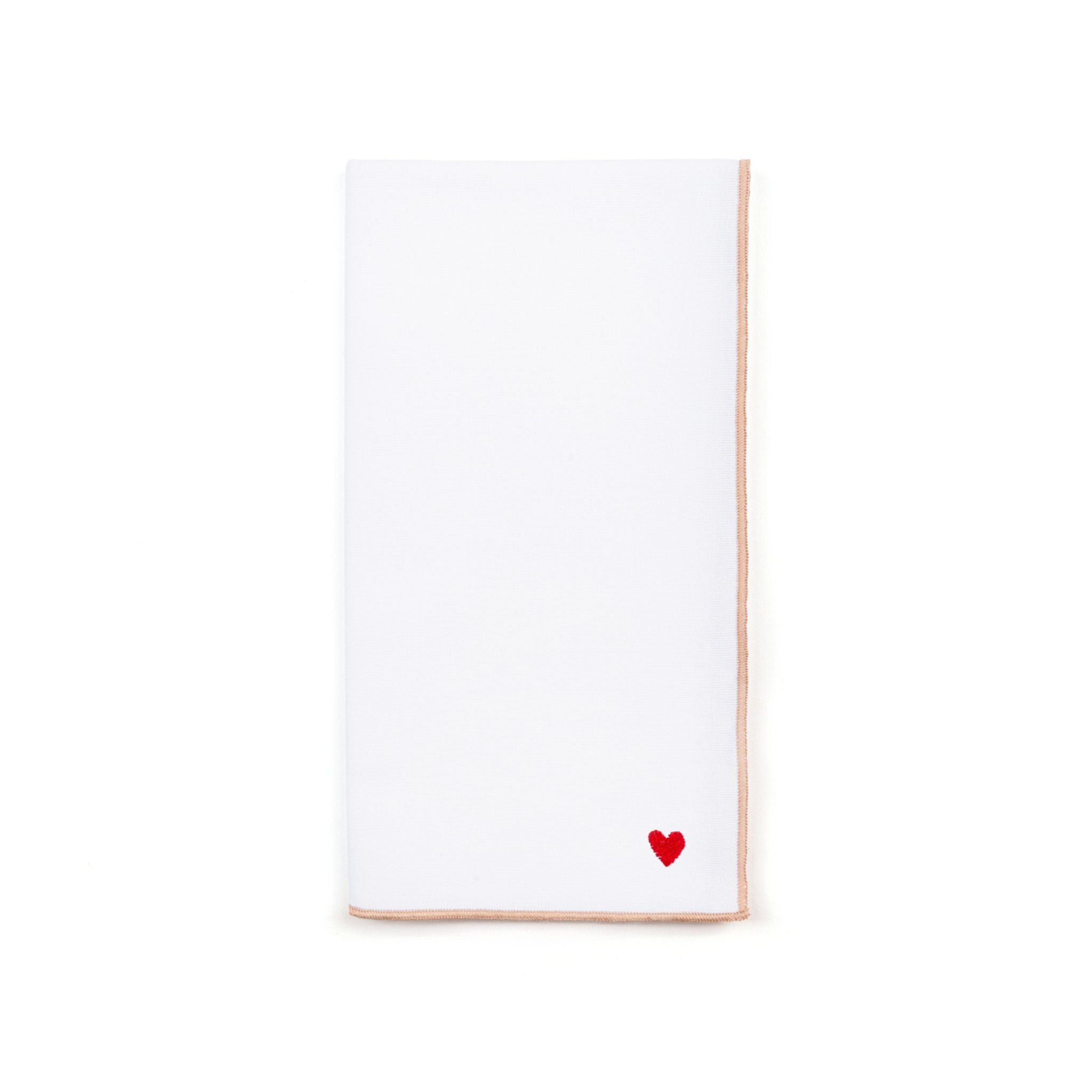 White Nazaré napkins with heart embroidery