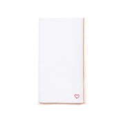 White Nazaré napkins with heart embroidery