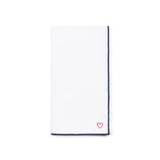 White Nazaré napkins with heart embroidery