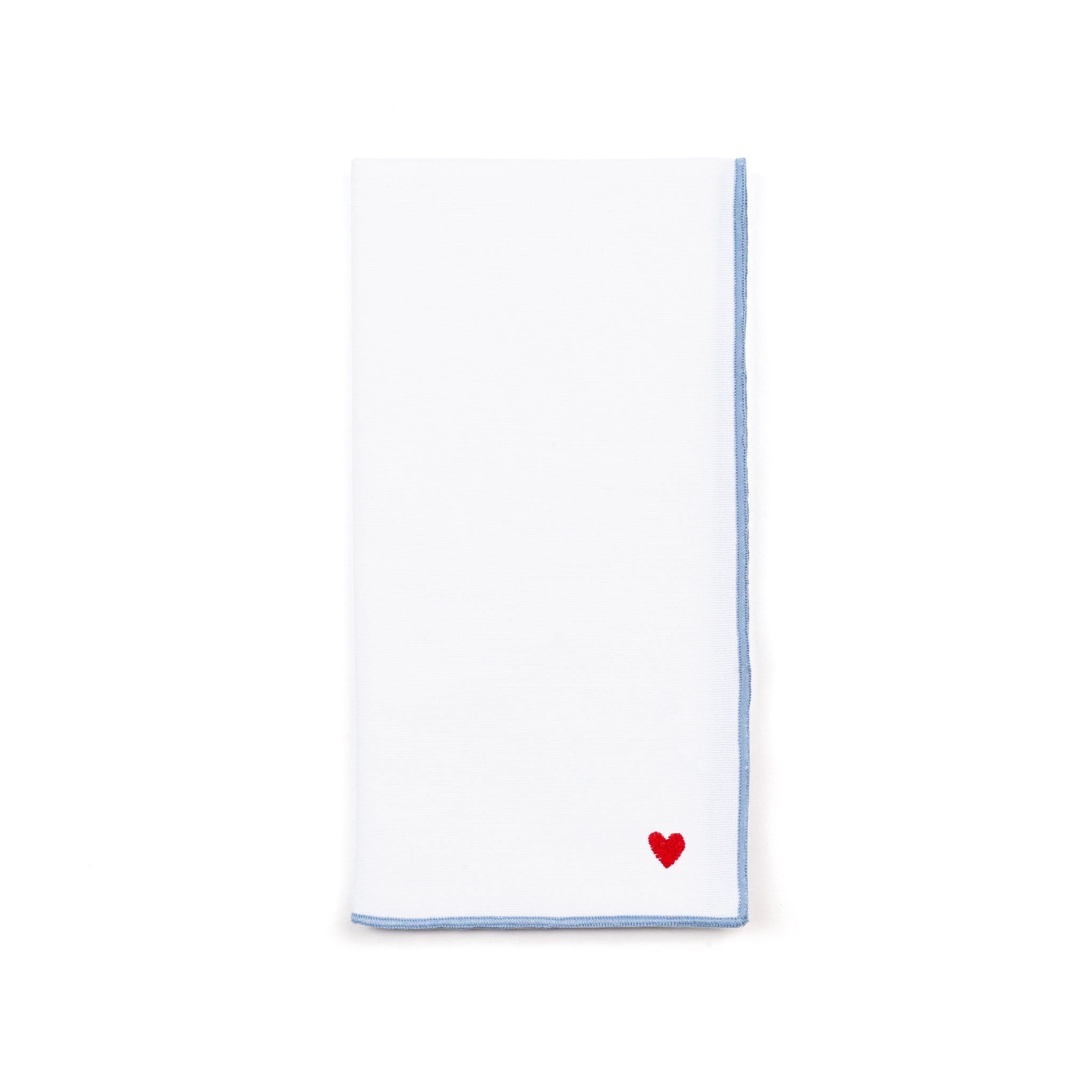 White Nazaré napkins with heart embroidery