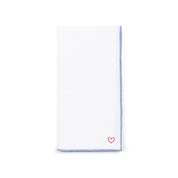White Nazaré napkins with heart embroidery