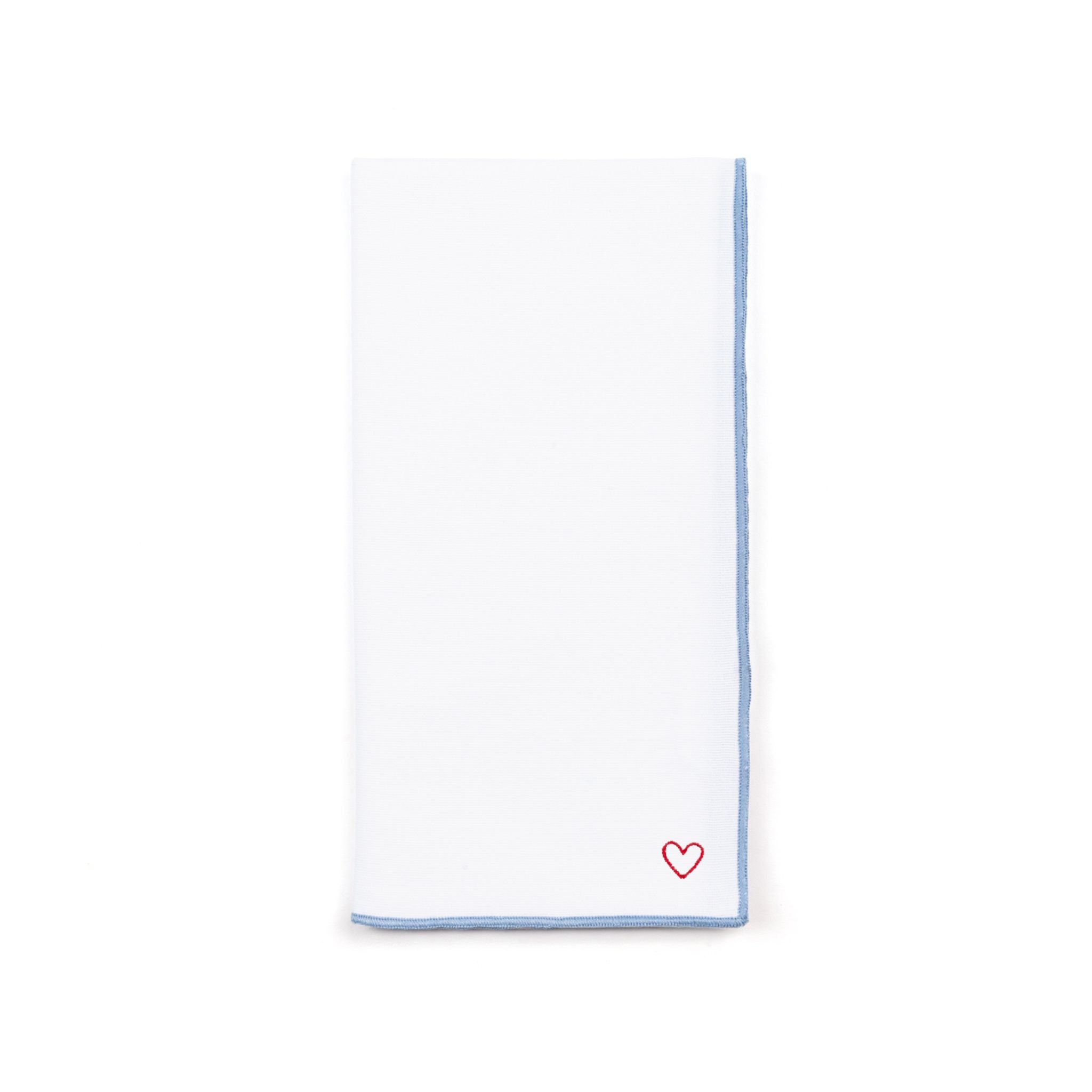 White Nazaré napkins with heart embroidery
