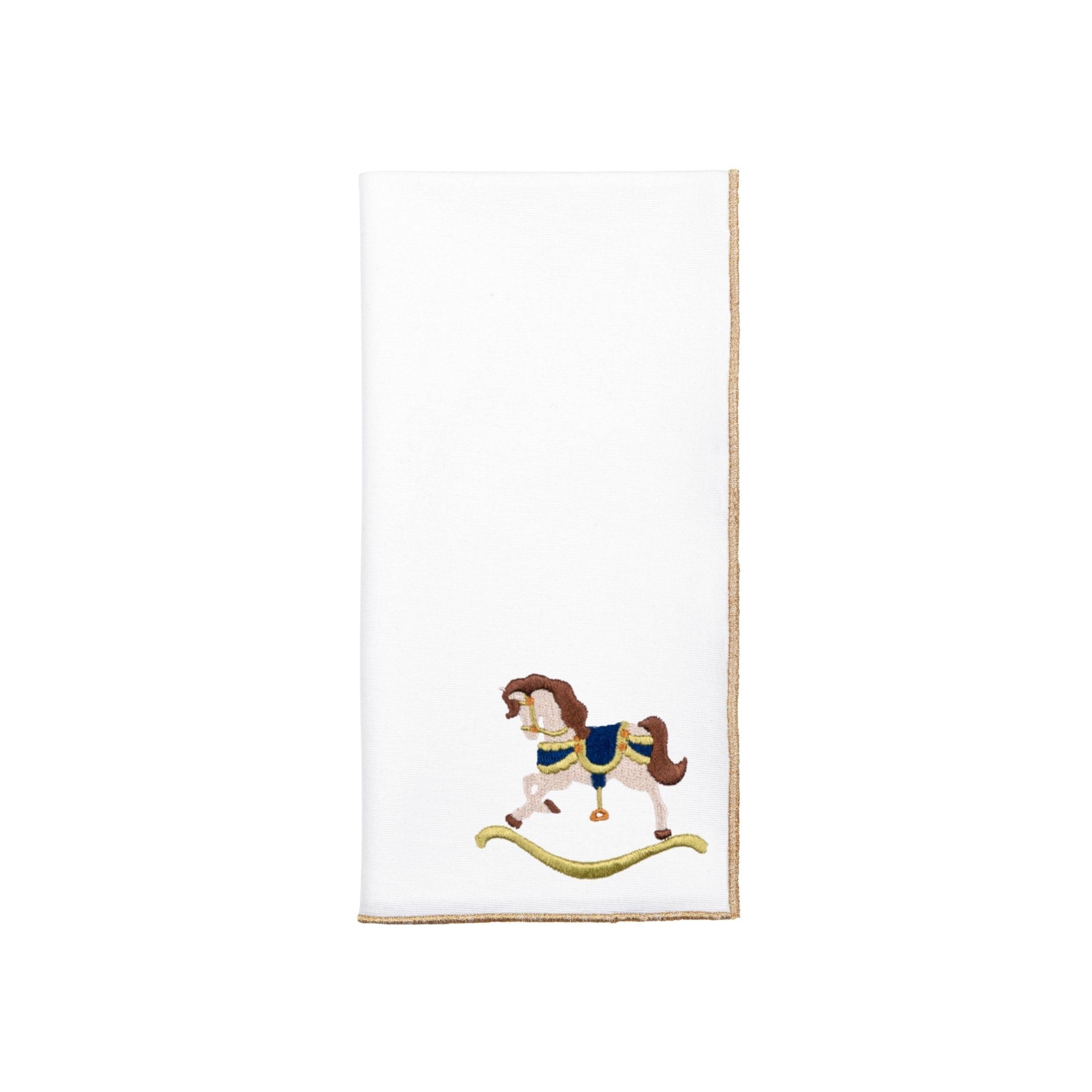 White Nazaré napkins with horse embroidery