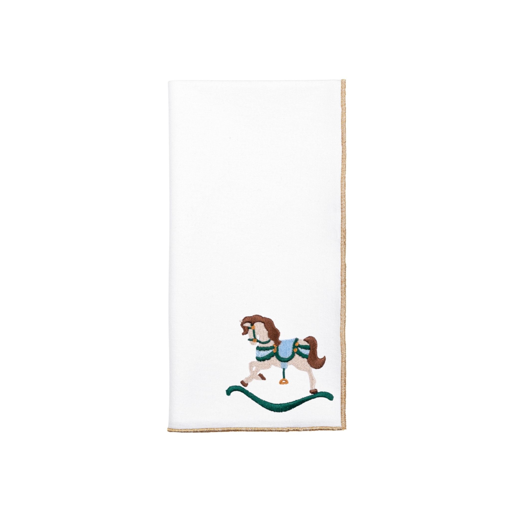 White Nazaré napkins with horse embroidery