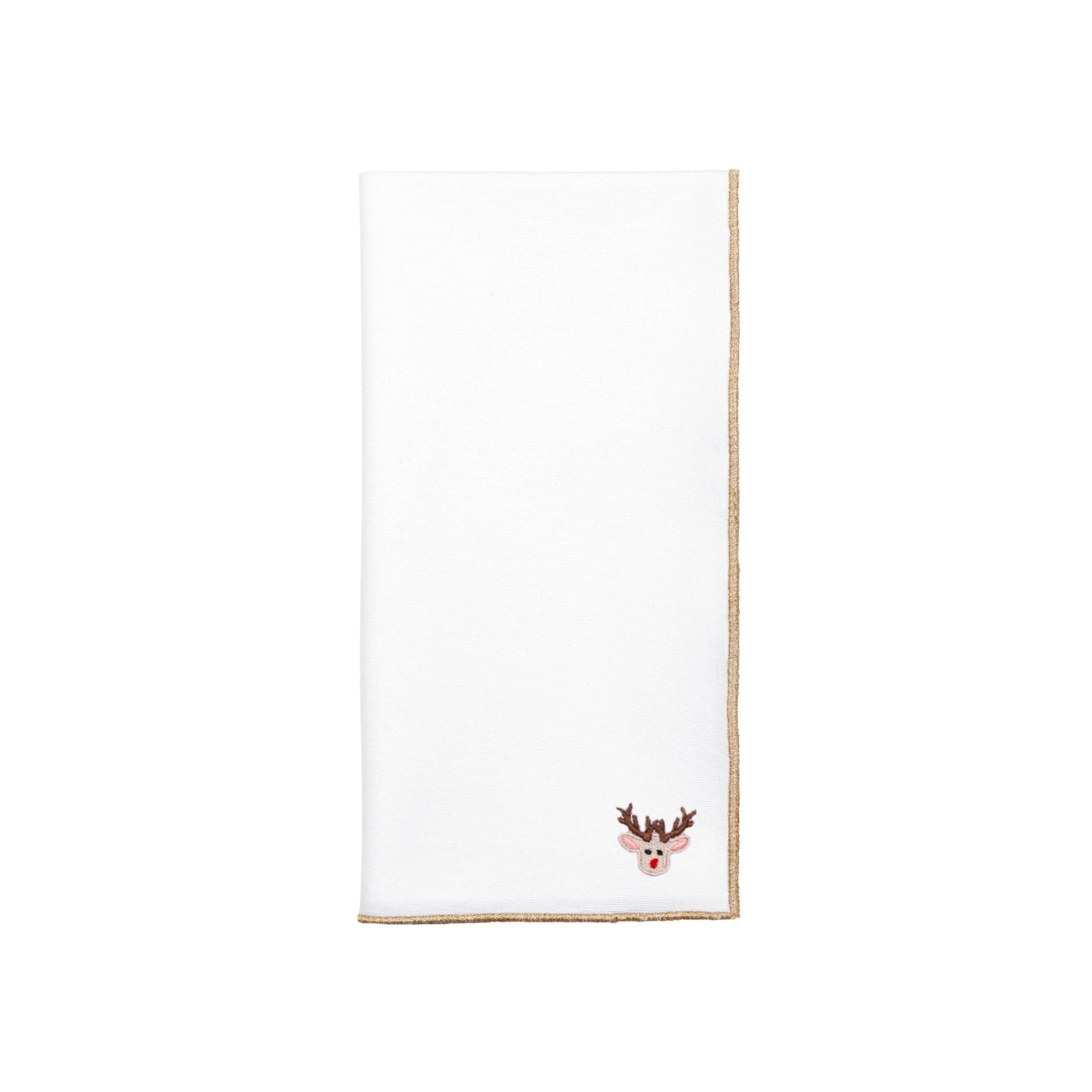 White Nazaré napkins with small christmas embroidery