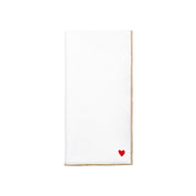 White Nazaré napkins with heart embroidery