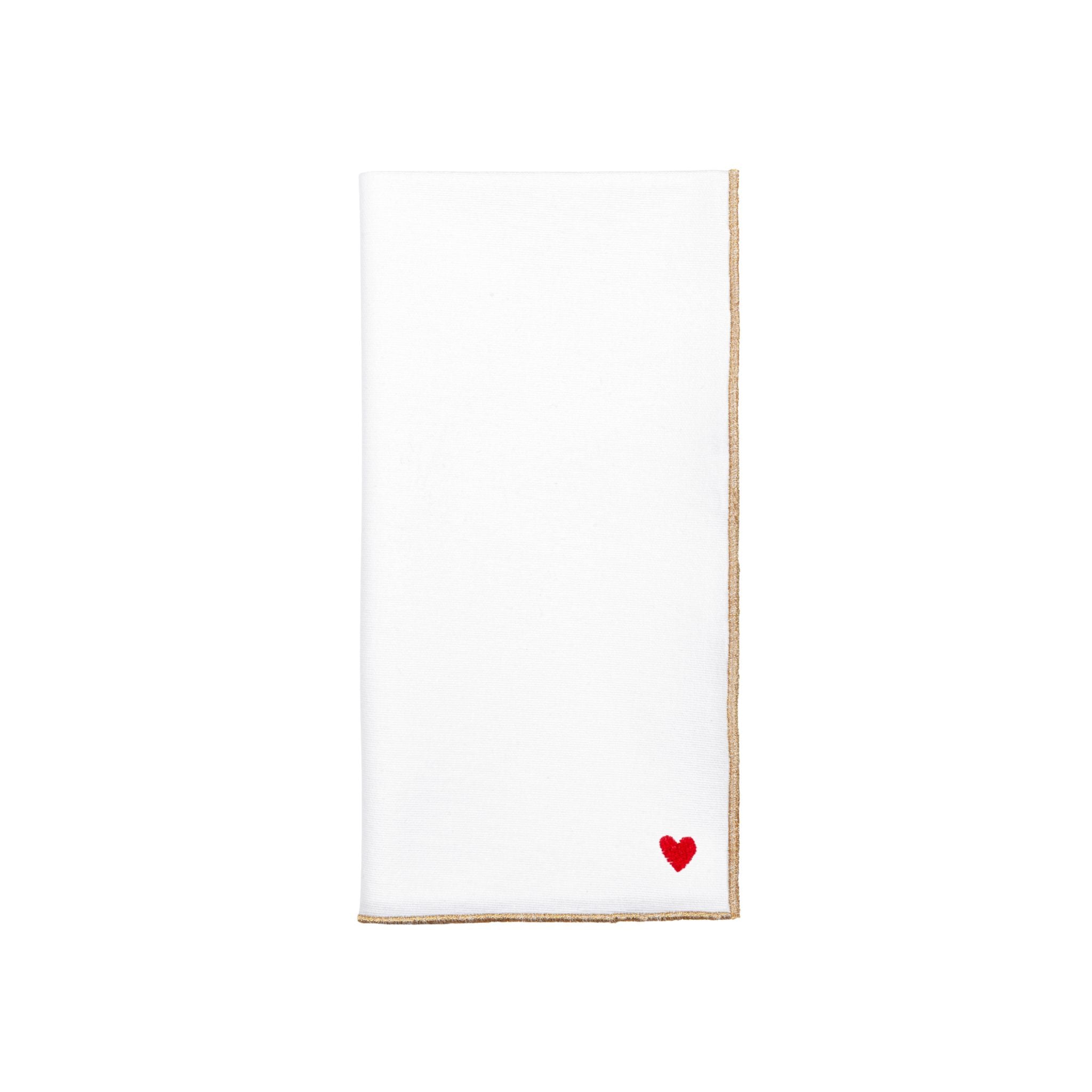 White Nazaré napkins with heart embroidery