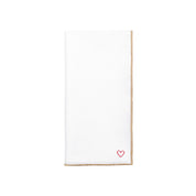 White Nazaré napkins with heart embroidery