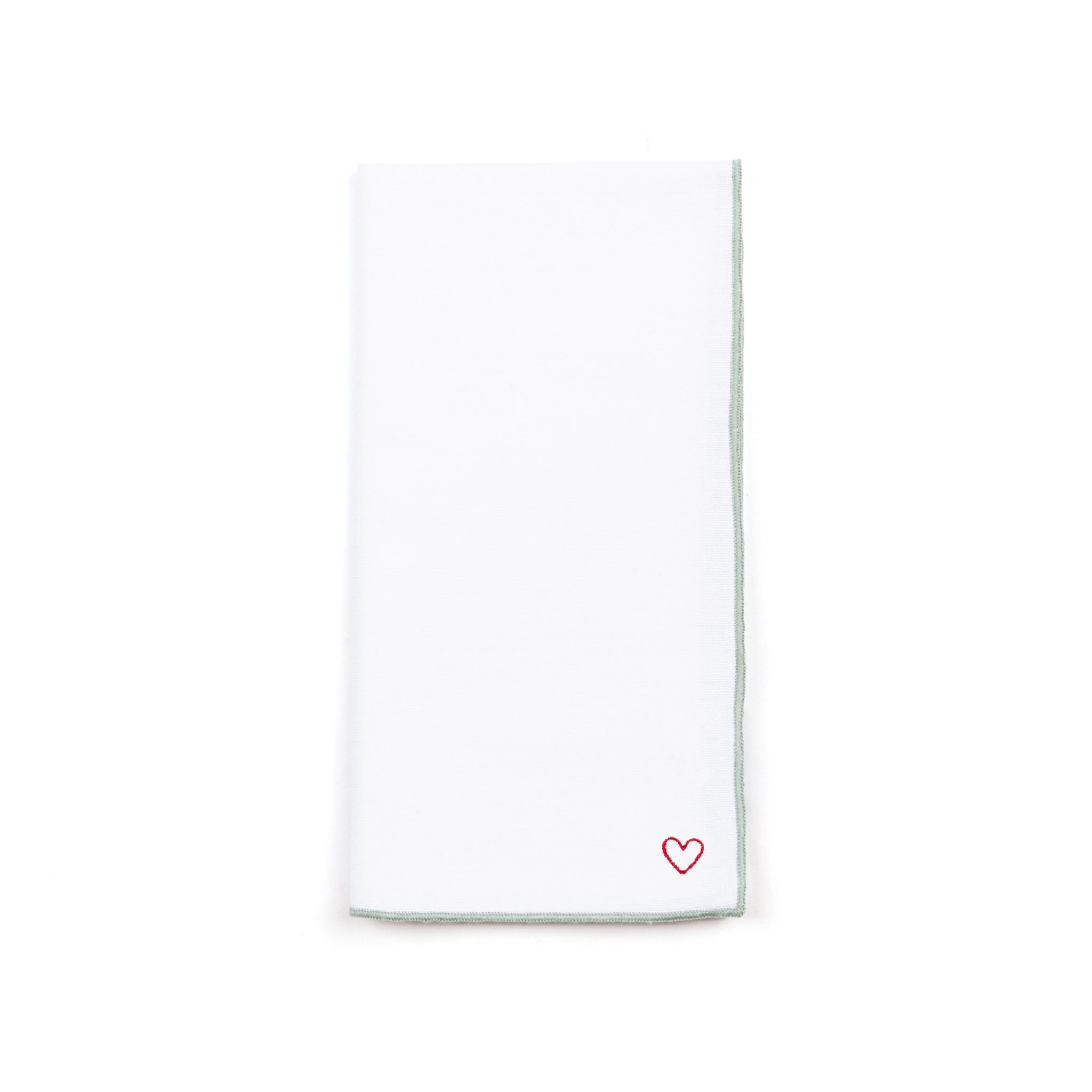 White Nazaré napkins with heart embroidery