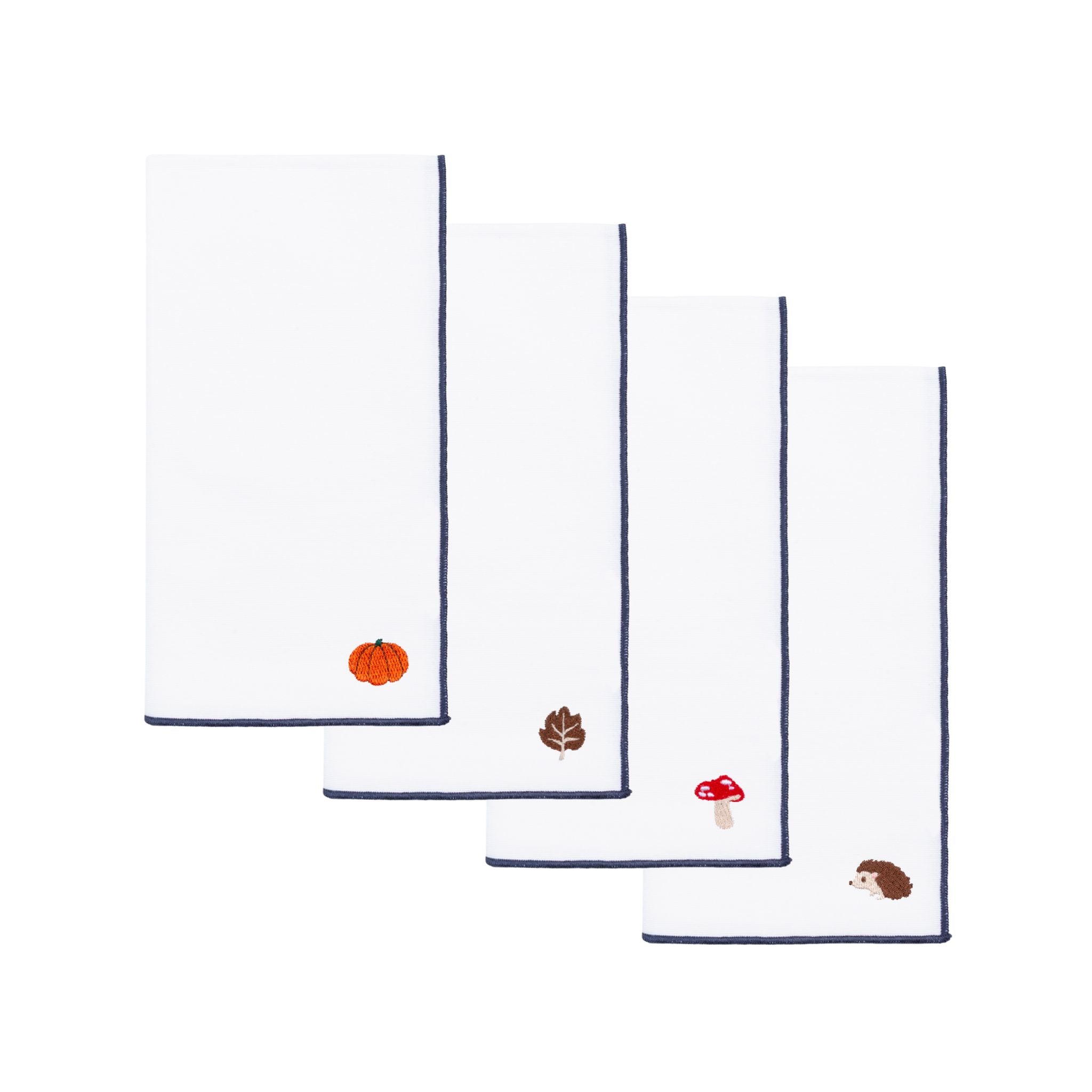 White Nazaré napkins with autumn embroidery - Torres Novas