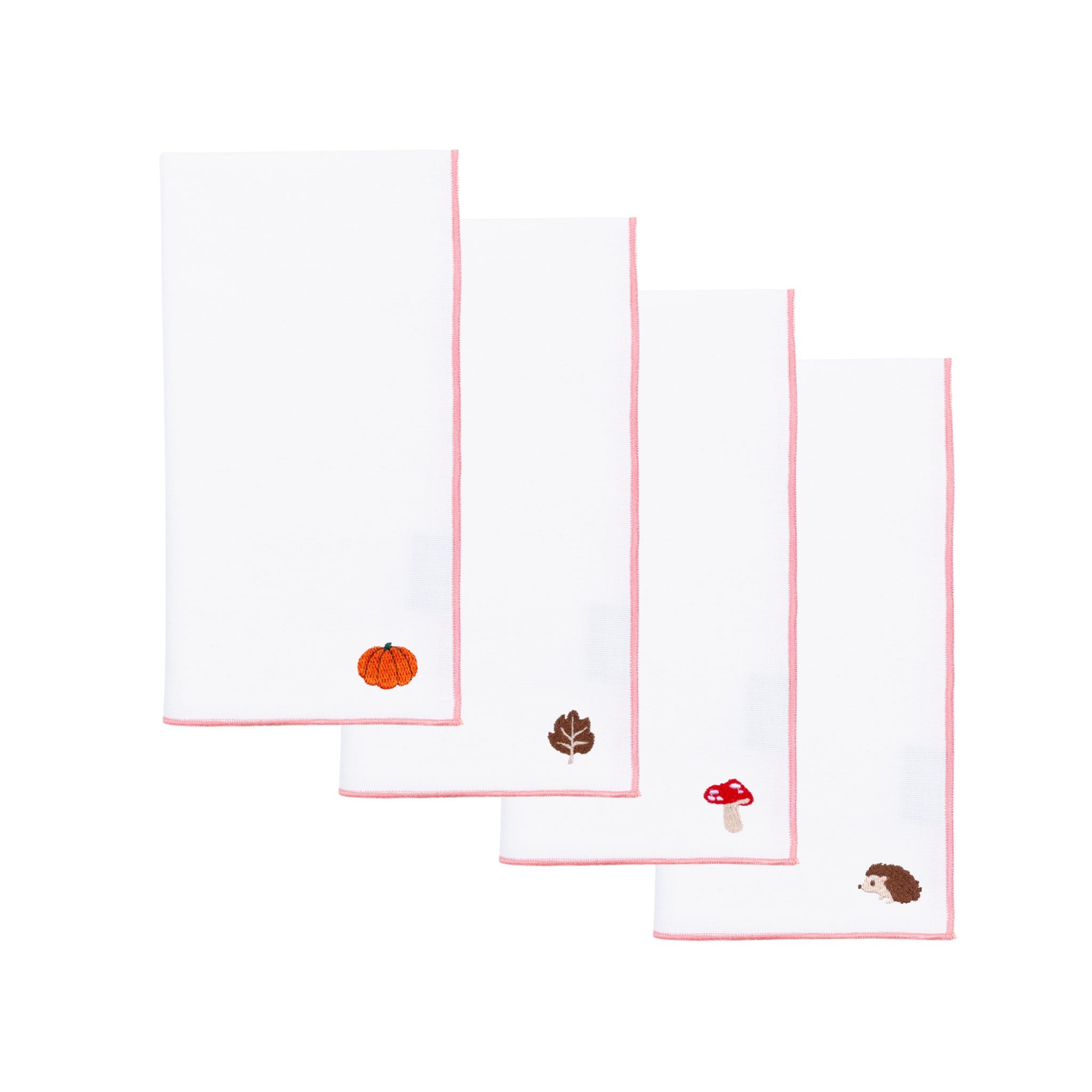 White Nazaré napkins with autumn embroidery - Torres Novas