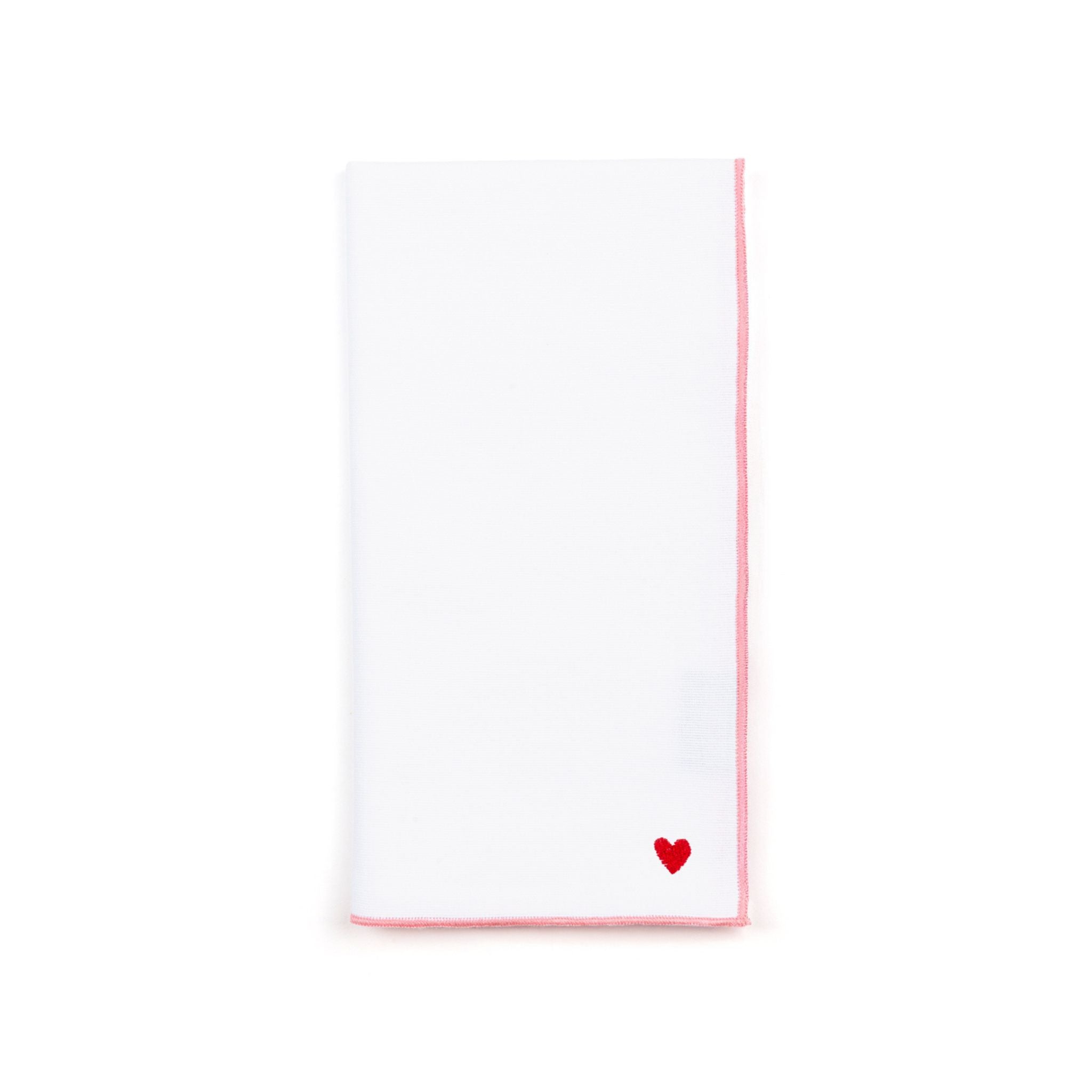 White Nazaré napkins with heart embroidery