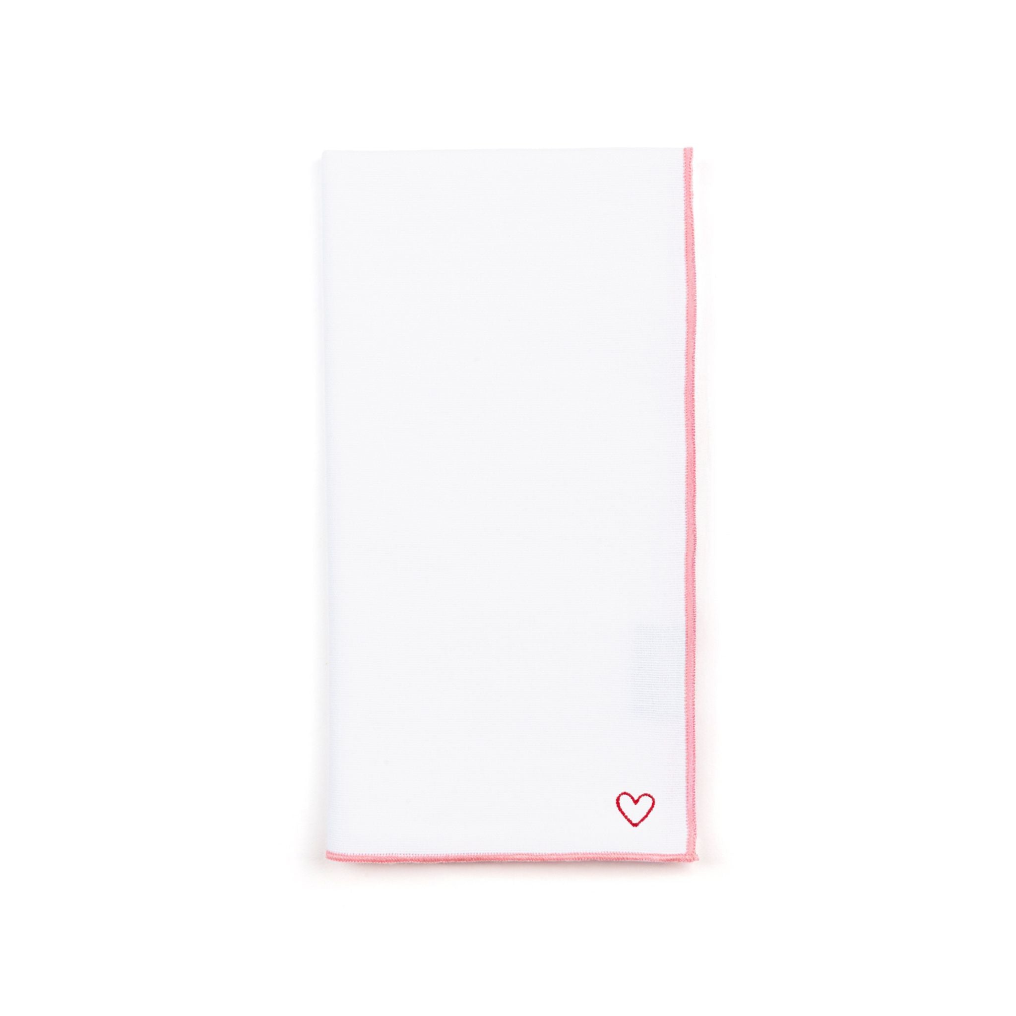 White Nazaré napkins with heart embroidery