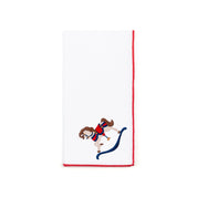 Guardanapos Nazaré brancos com bordado de cavalos