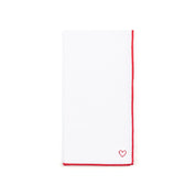 White Nazaré napkins with heart embroidery